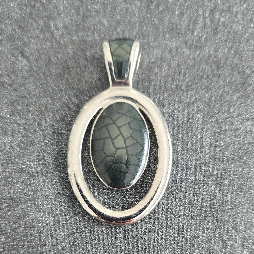 Lia Sophia Silver and Green Pendant